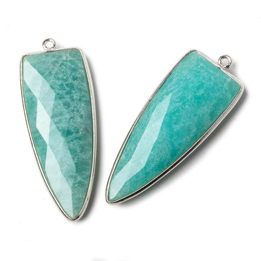42x16mm Silver .925 Bezel Amazonite Point 1 ring Pendant 1 piece (ONLINE ORDER ONLY)