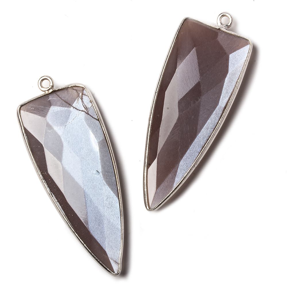 42x16mm Silver .925 Bezel Chocolate Moonstone Point 1 ring Pendant 1 piece (ONLINE ORDER ONLY)
