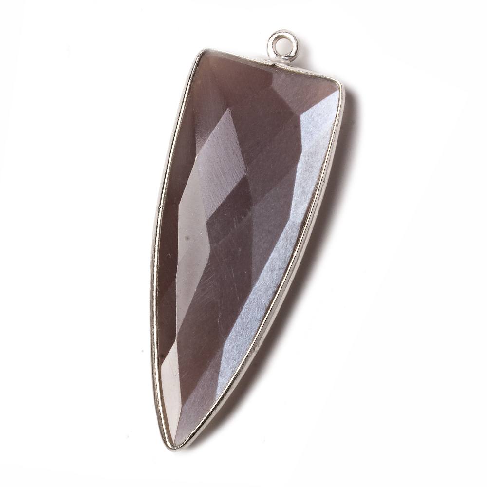 42x16mm Silver .925 Bezel Chocolate Moonstone Point 1 ring Pendant 1 piece (ONLINE ORDER ONLY)