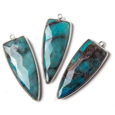 42x16mm Silver .925 Bezel Chrysocolla Point 1 ring Pendant 1 piece (ONLINE ORDER ONLY)