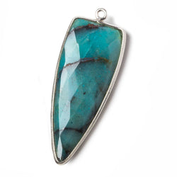 42x16mm Silver .925 Bezel Chrysocolla Point 1 ring Pendant 1 piece (ONLINE ORDER ONLY)