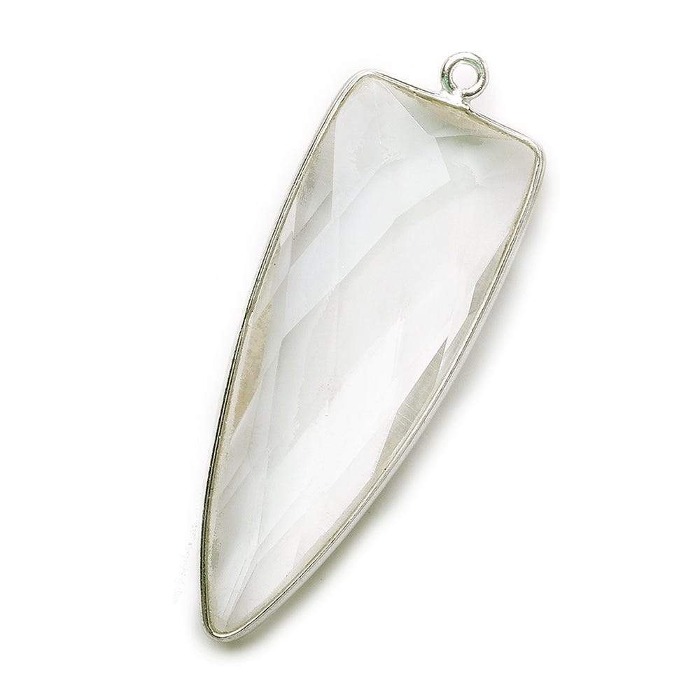 42x16mm Silver .925 Bezel Clear Quartz Point 1 ring Pendant 1 piece (ONLINE ORDER ONLY)