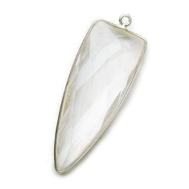 42x16mm Silver .925 Bezel Clear Quartz Point 1 ring Pendant 1 piece (ONLINE ORDER ONLY)