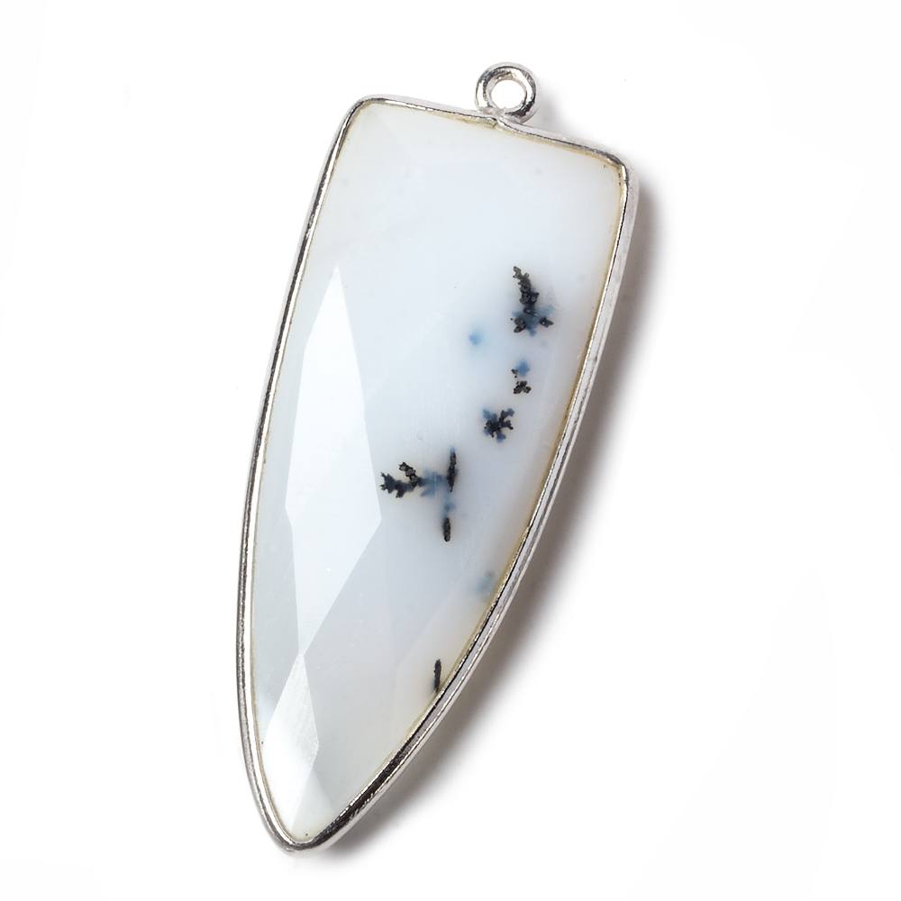 42x16mm Silver .925 Bezel Dendritic Opal Point 1 ring Pendant 1 piece (ONLINE ORDER ONLY)