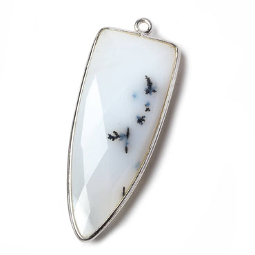 42x16mm Silver .925 Bezel Dendritic Opal Point 1 ring Pendant 1 piece (ONLINE ORDER ONLY)