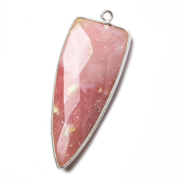 42x16mm Silver .925 Bezel Pink Peruvian Opal Point 1 ring Pendant 1 piece (ONLINE ORDER ONLY)