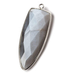 42x16mm Silver .925 Bezel Platinum Grey Moonstone Point 1 ring Pendant 1 piece (ONLINE ORDER ONLY)