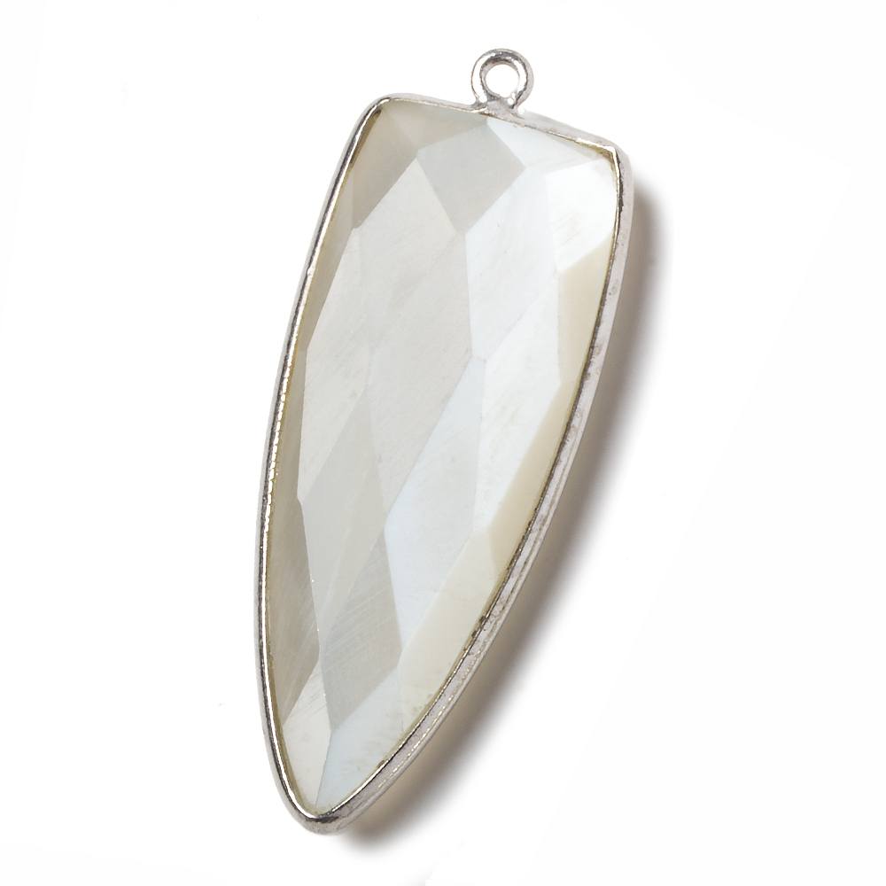 42x16mm Silver .925 Bezel White Moonstone Point 1 ring Pendant 1 piece (ONLINE ORDER ONLY)
