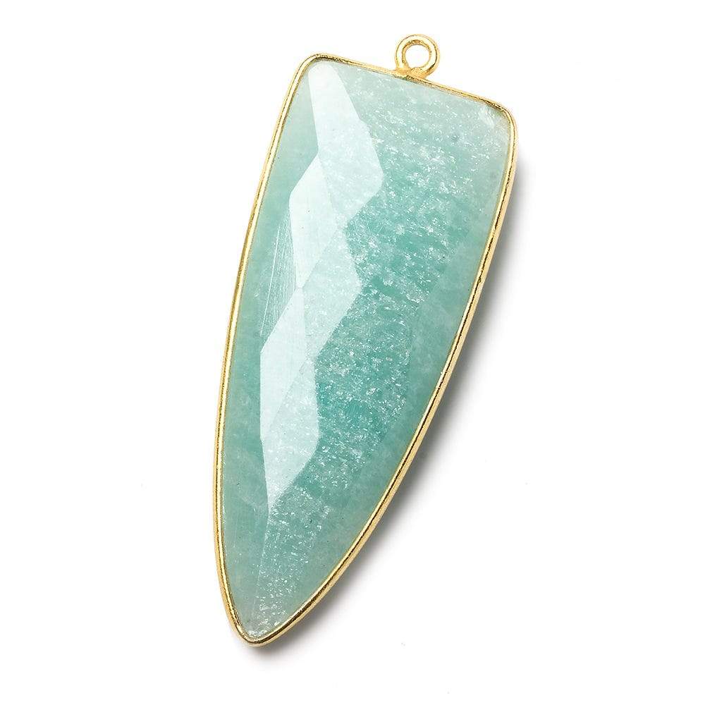 42x16mm Vermeil Bezel Amazonite faceted point 1 focal bead (ONLINE ORDER ONLY)