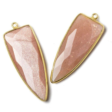 42x16mm Vermeil Bezel Angel Skin Peach Moonstone Point 1 ring Pendant 1 piece (ONLINE ORDER ONLY)