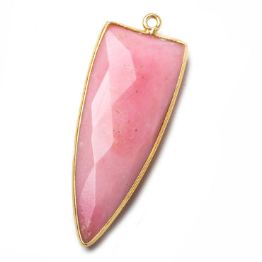 42x16mm Vermeil Bezel Pink Peruvian Opal Point 1 ring Pendant 1 piece (ONLINE ORDER ONLY)
