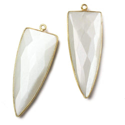 42x16mm Vermeil Bezel White Moonstone faceted point 1 focal bead (ONLINE ORDER ONLY)