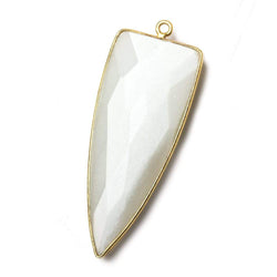 42x16mm Vermeil Bezel White Moonstone faceted point 1 focal bead (ONLINE ORDER ONLY)