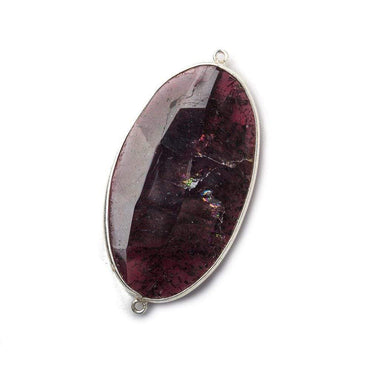 42x26mm Rhodolite Garnet Oval Sterling Silver Bezel Connector 1 piece (ONLINE ORDER ONLY)