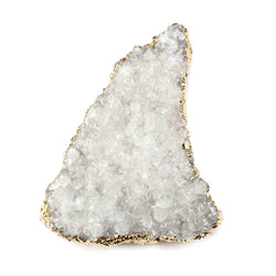 42x28mm 22kt Gold Leaf Edged Calcite Mineral Crystal Pendant 1 piece (ONLINE ORDER ONLY)