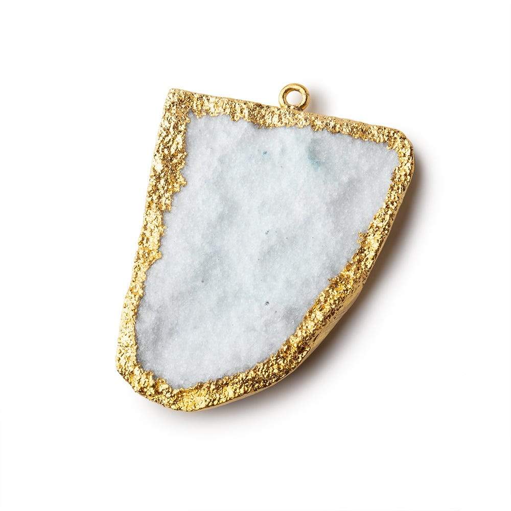 42x34mm Gold Leafed White Drusy Freeform Pendant 1 piece (ONLINE ORDER ONLY)