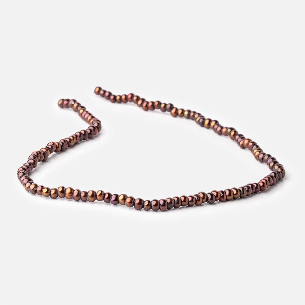 5mm Chestnut 2.5mm Large Hole Off Round Pearls 15 inch 115 Beads (ONLINE ORDER ONLY)