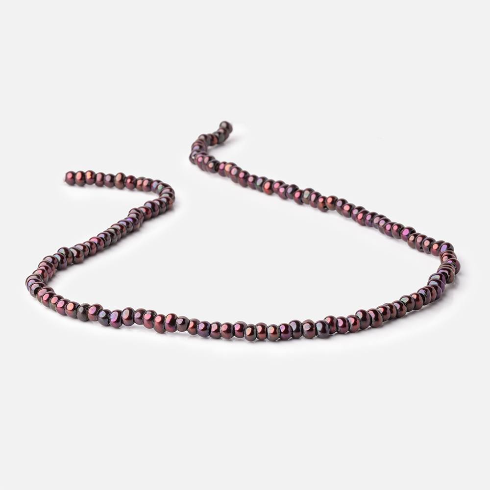 5mm Eggplant 2.5mm Large Hole Off Round Pearls 15 inch 135 Beads (ONLINE ORDER ONLY)