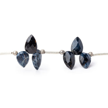8x5-9x6mm Pietersite Shoulder Drilled Faceted Pear Beads 6.5 inch 21 pieces (ONLINE ORDER ONLY)