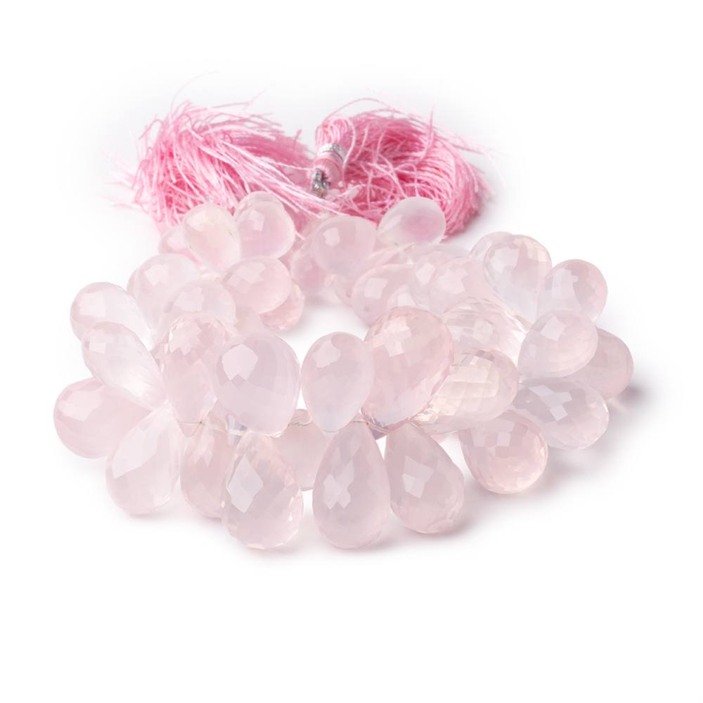 9x5-15x10mm Rose Quartz faceted tear drops 8 inch 65 beads AAA Grade (ONLINE ORDER ONLY)