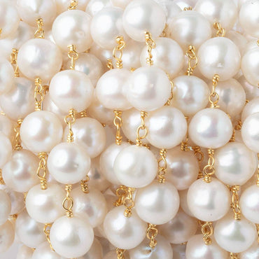 7.5-8mm Cream Off Round Pearls on Vermeil Chain (ONLINE ORDER ONLY)