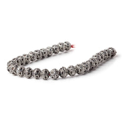 8x7mm Antiqued Sterling Silver Plated Bead Miligrain Arch 8 inch 28 pieces (ONLINE ORDER ONLY)