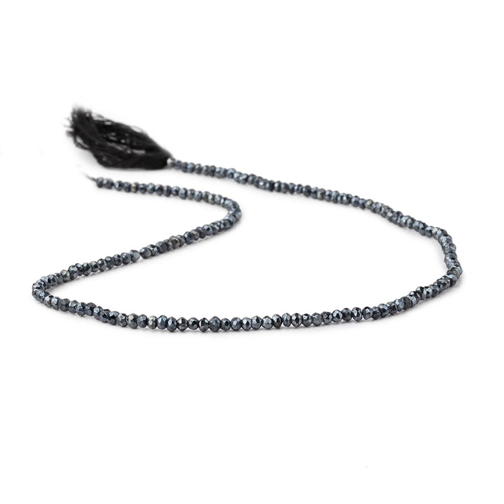 2.5-3mm Metallic Black Spinel Beads Faceted Rondelle 13.25 inch 154 pieces (ONLINE ORDER ONLY)