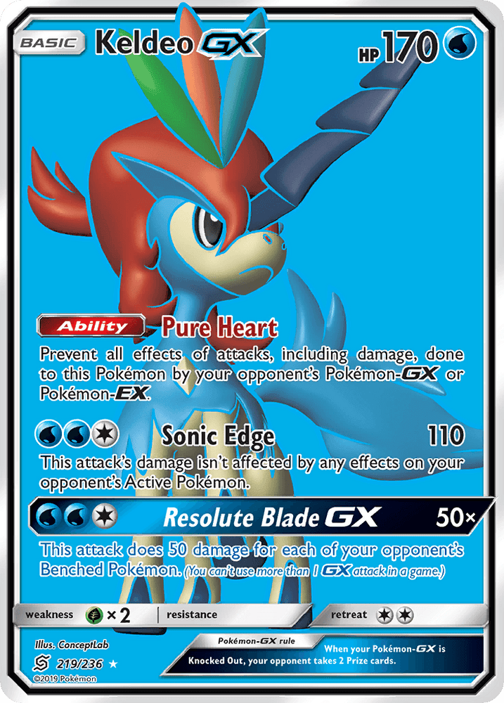 Keldeo GX (219/236) [Sun & Moon: Unified Minds] (Online Only)