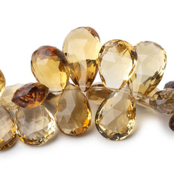 10x15-12x18mm Whiskey Quartz Faceted Pear Beads 8 inch 41 pieces AAA (ONLINE ORDER ONLY)
