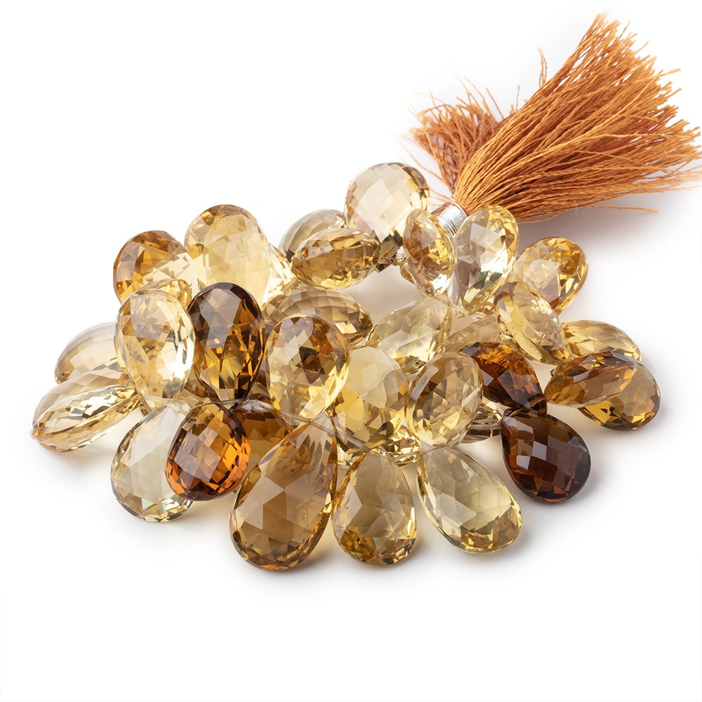 10x15-12x18mm Whiskey Quartz Faceted Pear Beads 8 inch 41 pieces AAA (ONLINE ORDER ONLY)