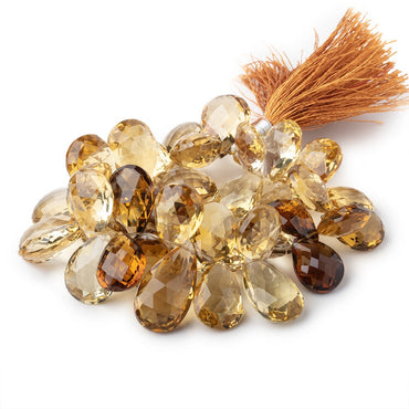 10x15-12x18mm Whiskey Quartz Faceted Pear Beads 8 inch 41 pieces AAA (ONLINE ORDER ONLY)
