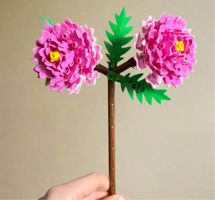 Peony Flower Building Kit – Lego-Compatible Brick Set (ONLINE ORDER ONLY)