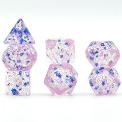Purple Glitter Stars Dice Series 7-Dice Set (Online Only)