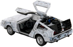 Back to the Future die-cast 1:32 scale "Hollywood Rides" DeLorean Time Machine (Frost Covered) (ONLINE ORDER ONLY)