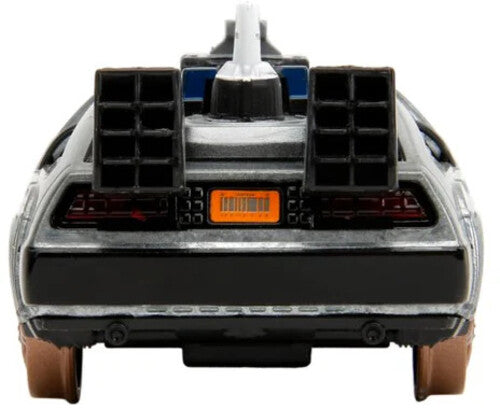 Back to the Future Part III die-cast 1:32 scale "Hollywood Rides" DeLorean Time Machine (railroad) (ONLINE ORDER ONLY)