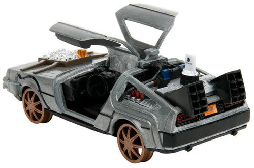 Back to the Future Part III die-cast 1:32 scale "Hollywood Rides" DeLorean Time Machine (railroad) (ONLINE ORDER ONLY)