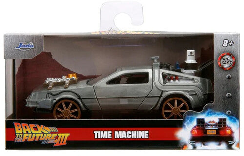 Back to the Future Part III die-cast 1:32 scale "Hollywood Rides" DeLorean Time Machine (railroad) (ONLINE ORDER ONLY)