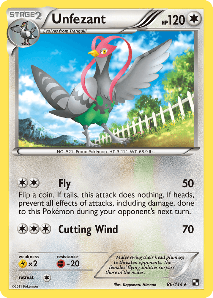 Unfezant (86/114) [Black & White: Base Set] (Online Only)