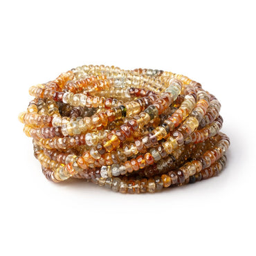 3-4mm Multi Color Golden Zircon Plain Rondelle Beads 17 inch 212 pieces AA (ONLINE ORDER ONLY)
