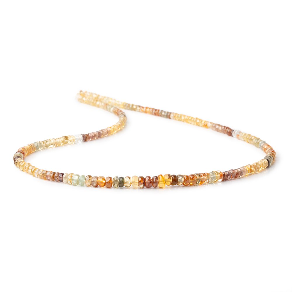 3-4mm Multi Color Golden Zircon Plain Rondelle Beads 17 inch 212 pieces AA (ONLINE ORDER ONLY)