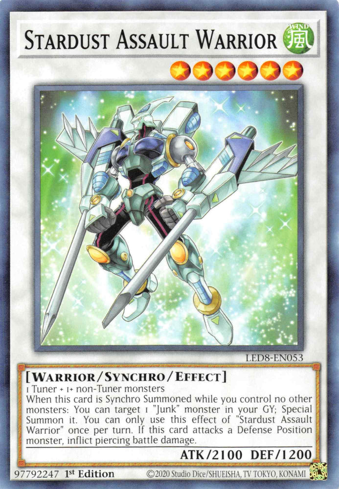 Stardust Assault Warrior [LED8-EN053] Common (ONLINE ORDER ONLY)