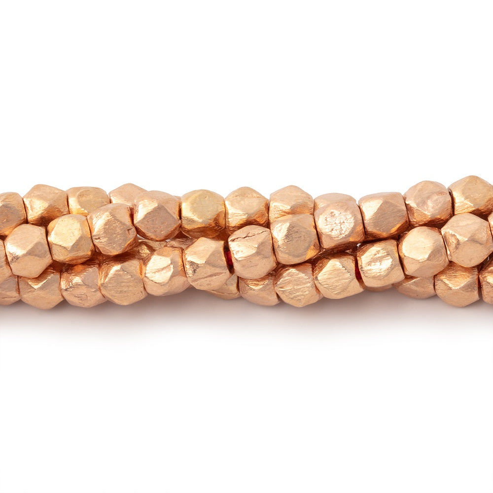 4mm Brushed Hand Cut Nugget Beads 8 inch 47 pieces (ONLINE ORDER ONLY)