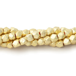 4mm Brushed Hand Cut Nugget Beads 8 inch 47 pieces (ONLINE ORDER ONLY)