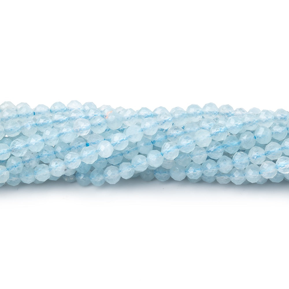 3mm Milky Aquamarine Micro Faceted Round Beads 12.5 inch 102 pieces (ONLINE ORDER ONLY)