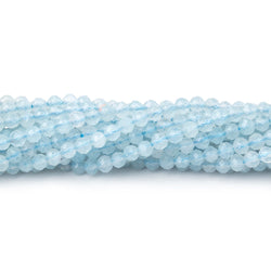 3mm Milky Aquamarine Micro Faceted Round Beads 12.5 inch 102 pieces (ONLINE ORDER ONLY)