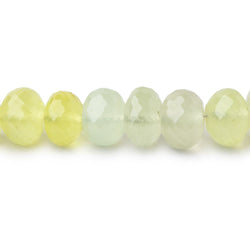 7-11mm Prehnite Faceted Rondelle Beads 16 inch 63 pieces (ONLINE ORDER ONLY)