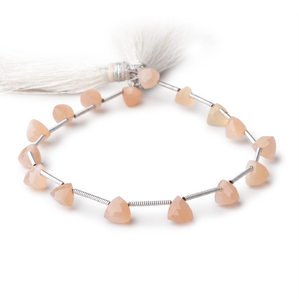 5-6mm Angel Skin Moonstone Top Drilled Trillion Beads 8 inch 16 pieces (ONLINE ORDER ONLY)