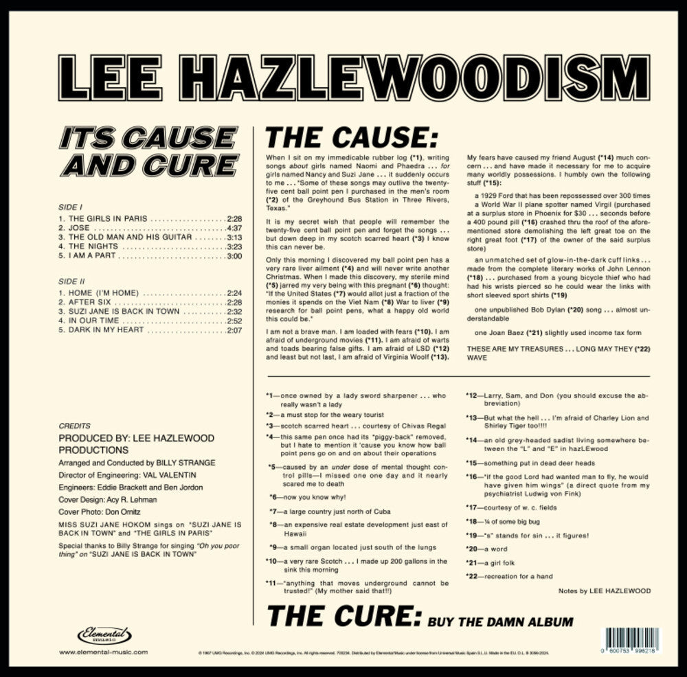 Lee Hazlewoodism: Its Cause & Cure (Spa) [LP]