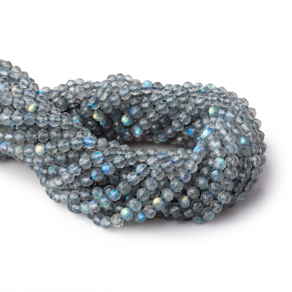 4.3mm Labradorite Micro Faceted Rounds 12.5 inch 75 beads AAA (ONLINE ORDER ONLY)