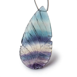 43x22mm Fluorite Hand Carved Pear Focal 1 Bead AAA (ONLINE ORDER ONLY)